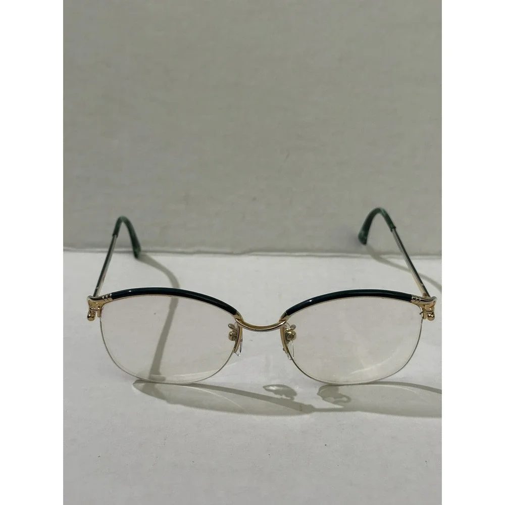 Tura Mod 433 Gold Oval Half-Rimmed 53 17 Metal glasses Frames Japan vintage